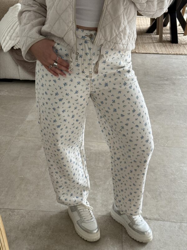 JEANS MOM FLEURI