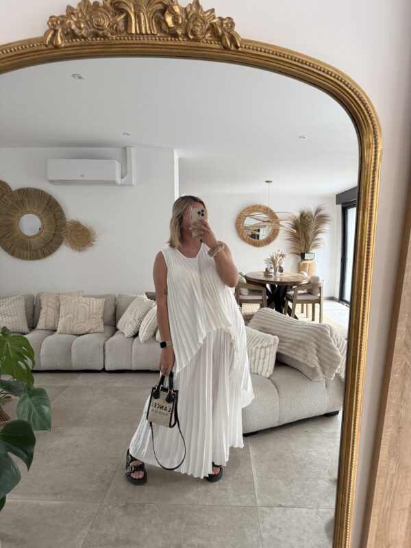 ENSEMBLE PLISSE OPRAH BLANC