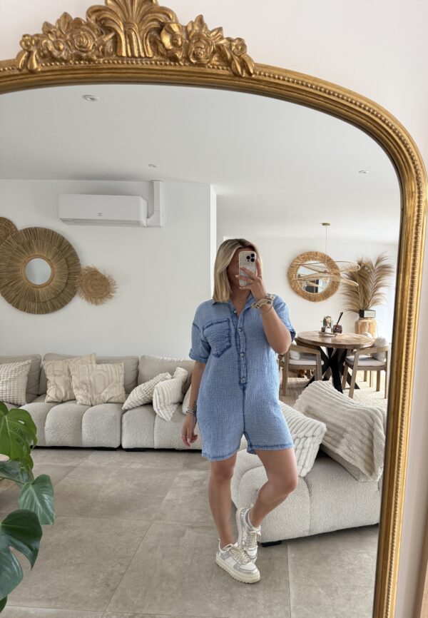 ABBAS - COMBINAISON SHORT EN GAZ DE COTON
