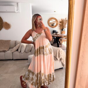 ROBE TIE AND DYE - SAUMON
