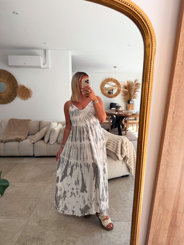 ROBE TIE AND DYE - NOIR ET BLANCHE
