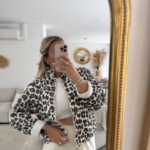 VESTE MATELASSEE  - LEOPARD
