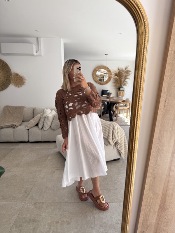 TOP EN CROCHET - CHOCOLAT