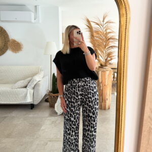 PALAZZO LEOPARD NOIR