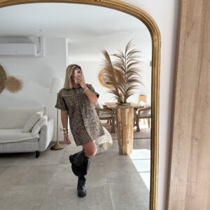 ROBE EDGAR LEOPARD - MARRON