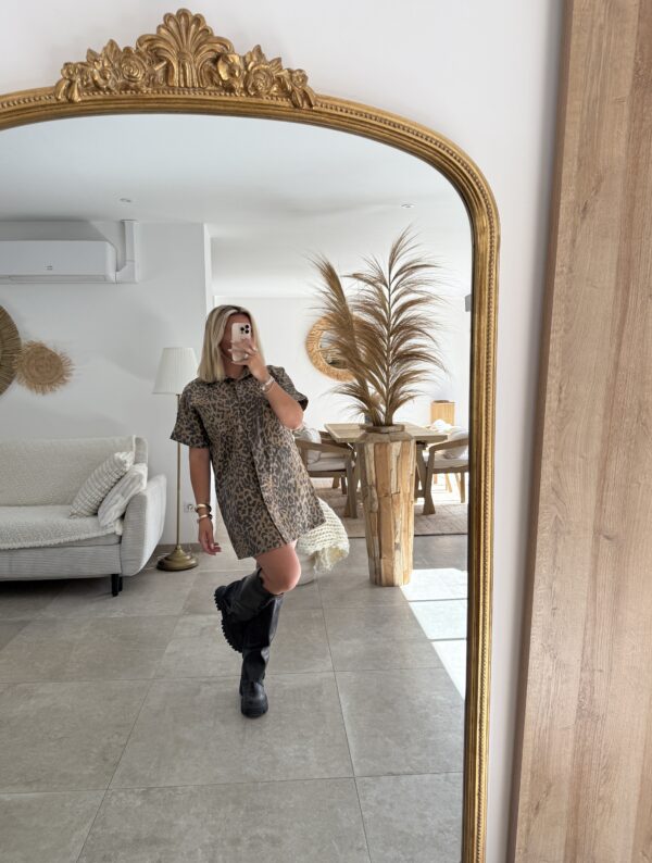ROBE EDGAR LEOPARD - MARRON