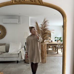 ROBE EN VELOURS BEIGE