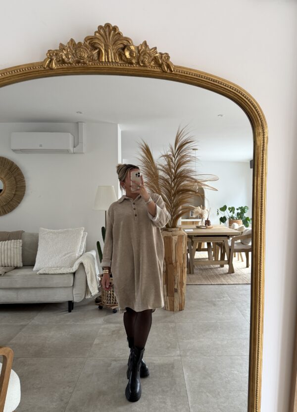 ROBE EN VELOURS BEIGE