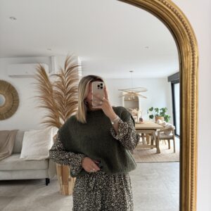 PULL SANS MANCHE KAKI