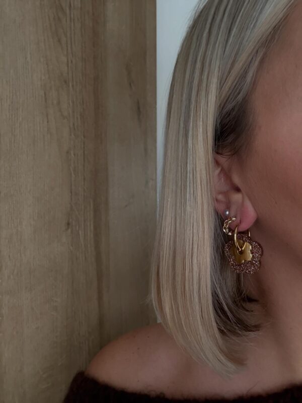 BOUCLES FLEUR PAILETTES