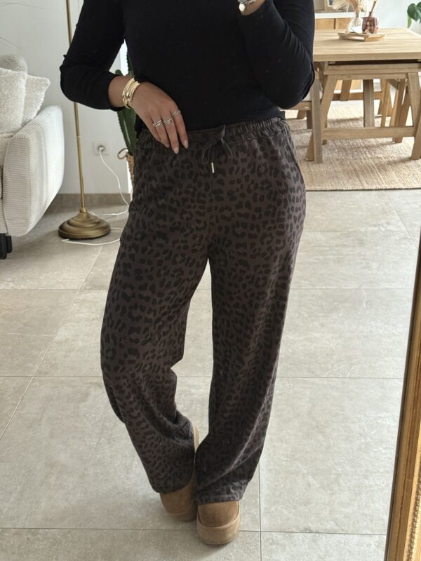 PANTALON LEOPARD EFFET JOGGING