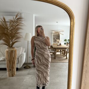 ROBE À MOTIFS ALEXA BEIGE