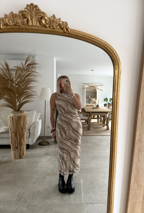 ROBE À MOTIFS ALEXA BEIGE