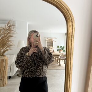 VESTE LEOPARD MARRON - PETITE ET GRANDE TAILLE