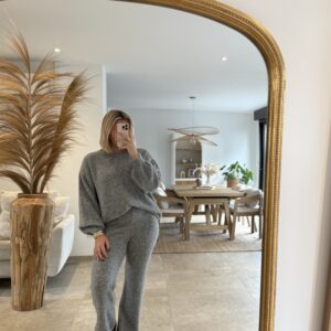ENSEMBLE PANTALON & PULL ELEONORE GRIS