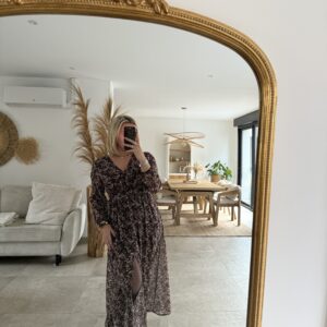 ROBE À FLEURS MARRON