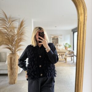 PULL / GILET SANS MANCHES BLEU MARINE - COLLECTION GRANDE TAILLE