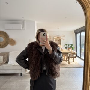 VESTE SANS MANCHES CHOCO