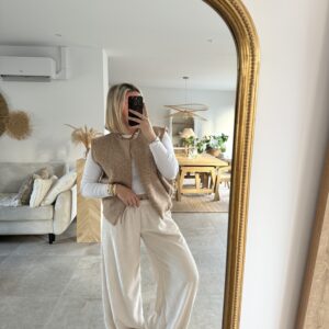 GILET SANS MANCHES BEIGE