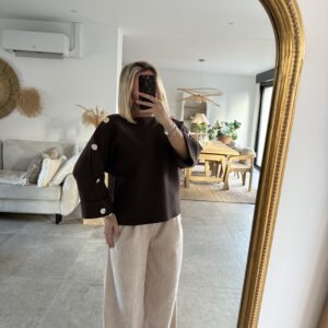 PULL À BOUTONS - LISA CHOCO