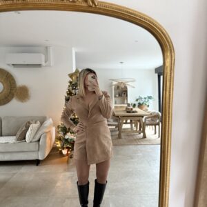 COMBI SHORT BEIGE  - VELOURS