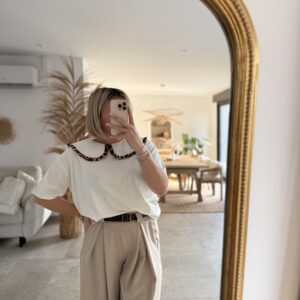 T-SHIRT COL CLAUDINE - TAILLE STANDARD