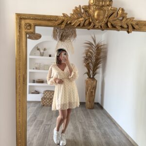 ROBE À POIS - JAUNE