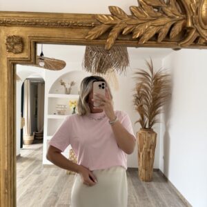 TEE SHIRT JAUNE - ROSE