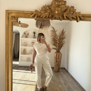 COMBINAISON EN JEANS - BLANC