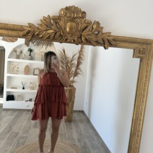 ROBE À VOLANTS - AVA TERRACOTTA