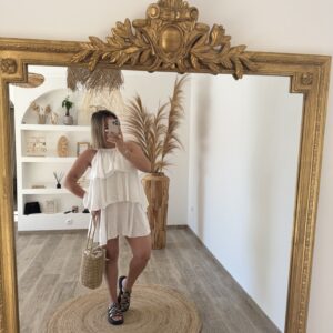 ROBE À VOLANTS BLANCHE - AVA