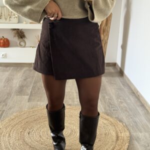JUPE SHORT CHOCO - VELOURS